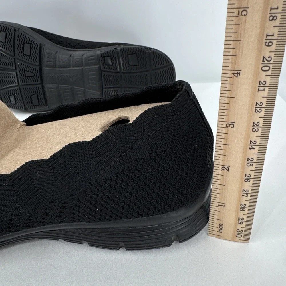 Skechers Women's Seager Stat Slip On Walking Sneaker Shoes Black Sz 8 W Comfort